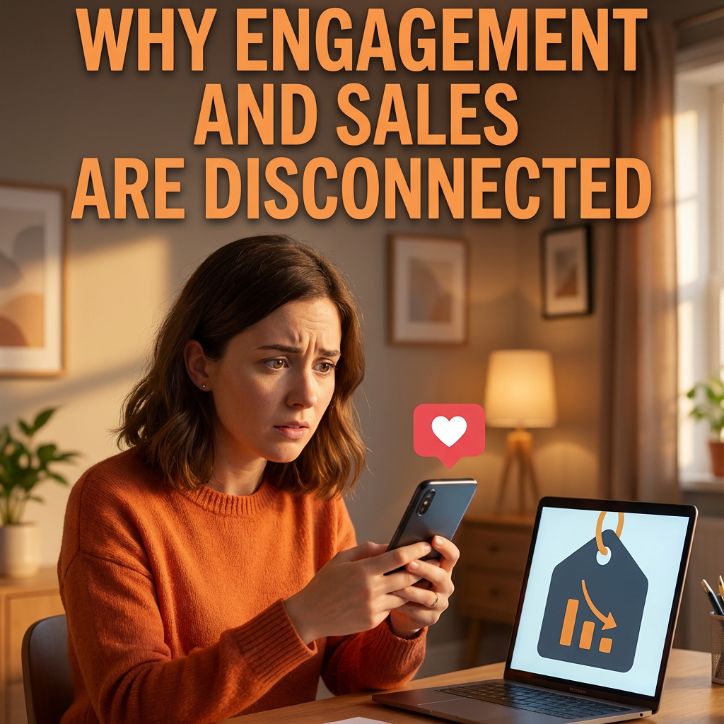 Infographic showing reasons why social media engagement does not translate to increased sales.